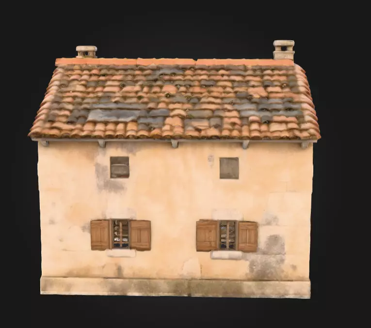 Rustic Stone Cottage Low-poly 3D model_4