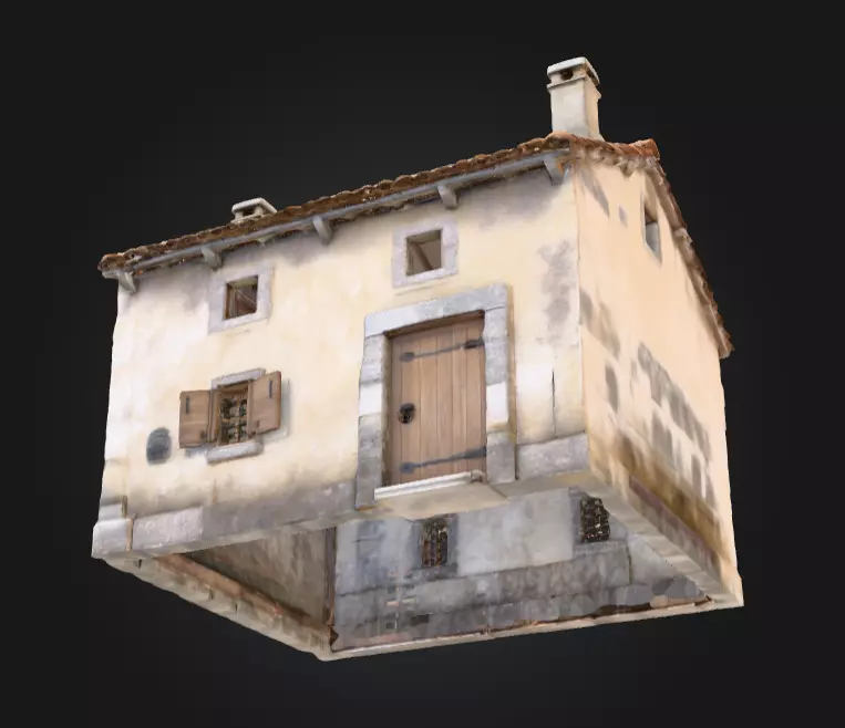 Rustic Stone Cottage Low-poly 3D model_7
