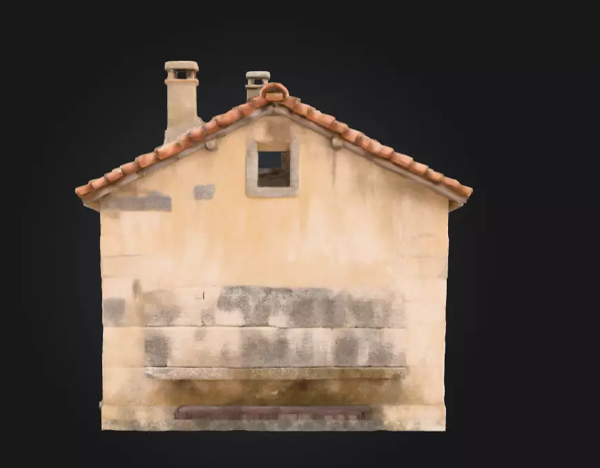 Rustic Stone Cottage Low-poly 3D model_2