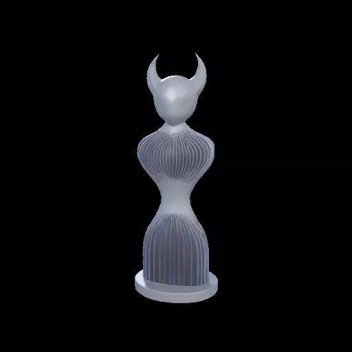Minimalist Horned Abstract Sculpture 3D print model_7