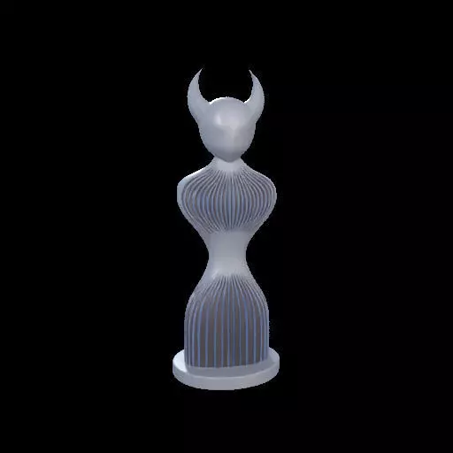 Minimalist Horned Abstract Sculpture 3D print model_9