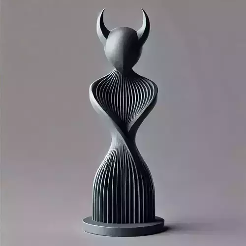 Minimalist Horned Abstract Sculpture