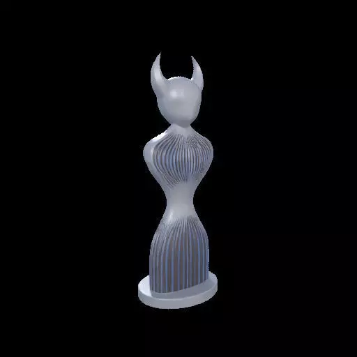 Minimalist Horned Abstract Sculpture 3D print model_11