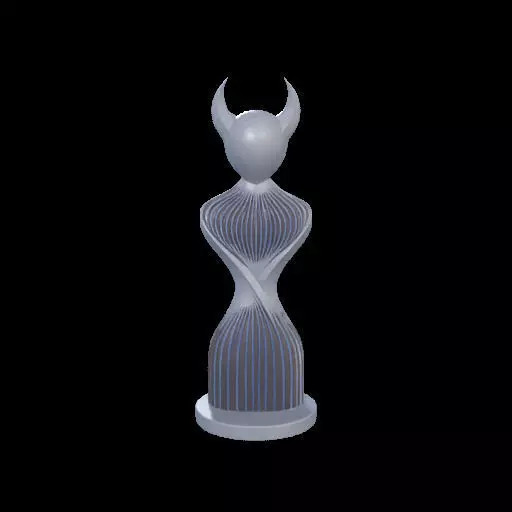 Minimalist Horned Abstract Sculpture 3D print model_1