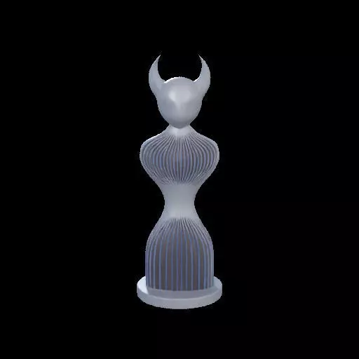 Minimalist Horned Abstract Sculpture 3D print model_8