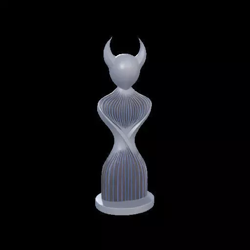 Minimalist Horned Abstract Sculpture 3D print model_2