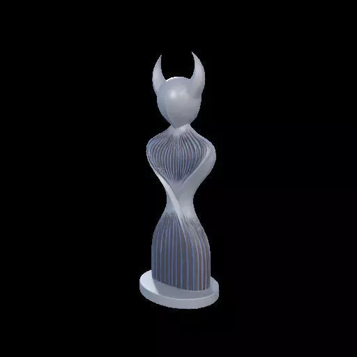 Minimalist Horned Abstract Sculpture 3D print model_21