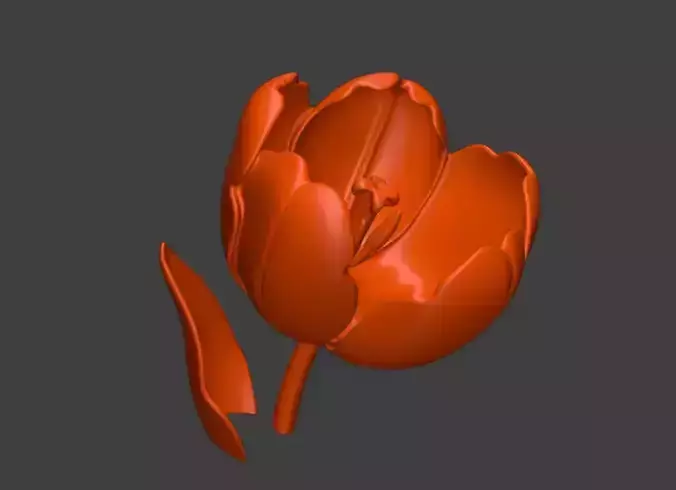 Download the 3D design file of a delicate tulip flower sculpture