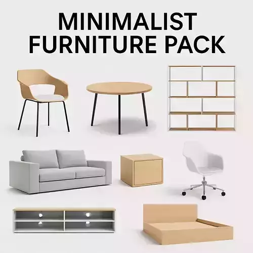 Minimalist Furniture Pack Modern 3D Models