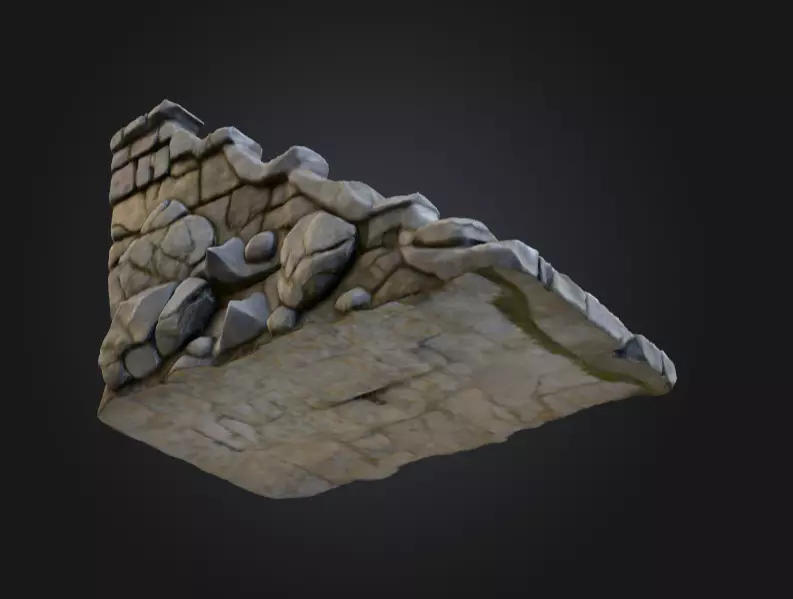 Stone Staircase Low-poly 3D model_9