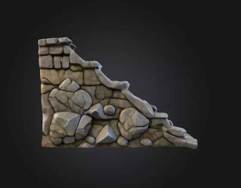 Stone Staircase Low-poly 3D model_3