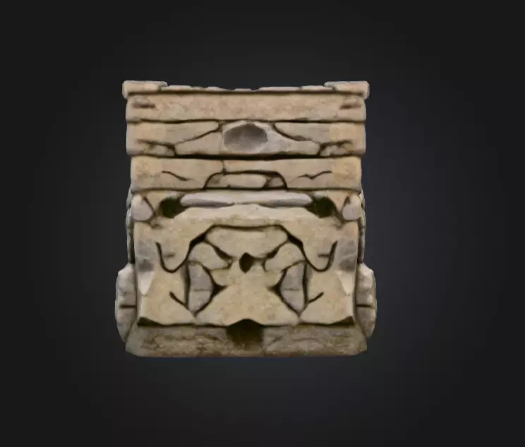 Stone Staircase Low-poly 3D model_4