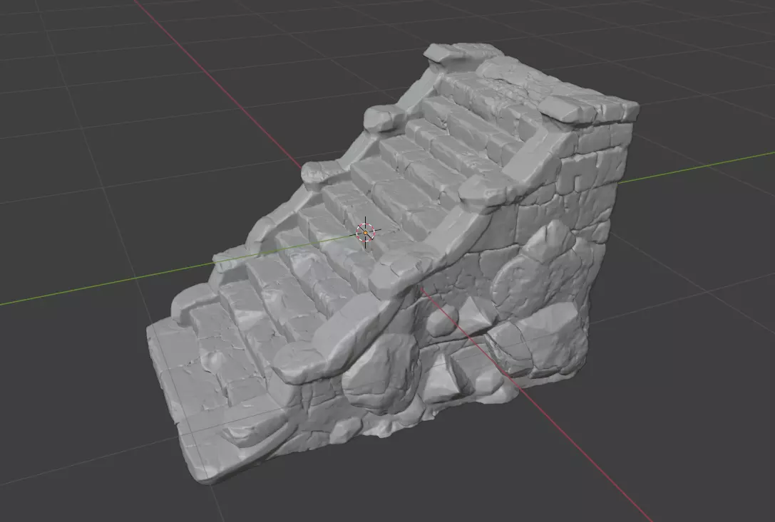 Stone Staircase Low-poly 3D model_13