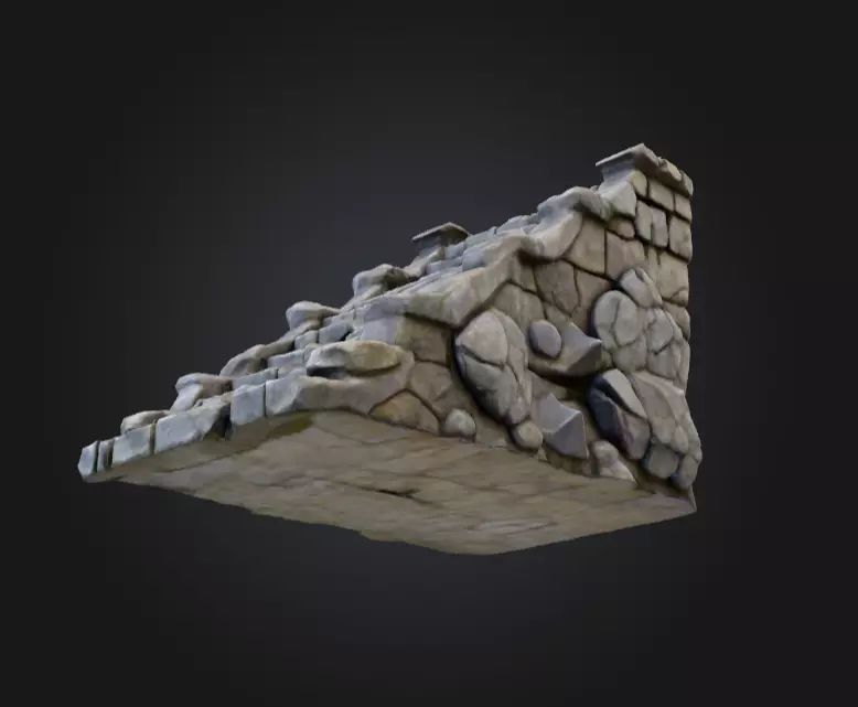 Stone Staircase Low-poly 3D model_11