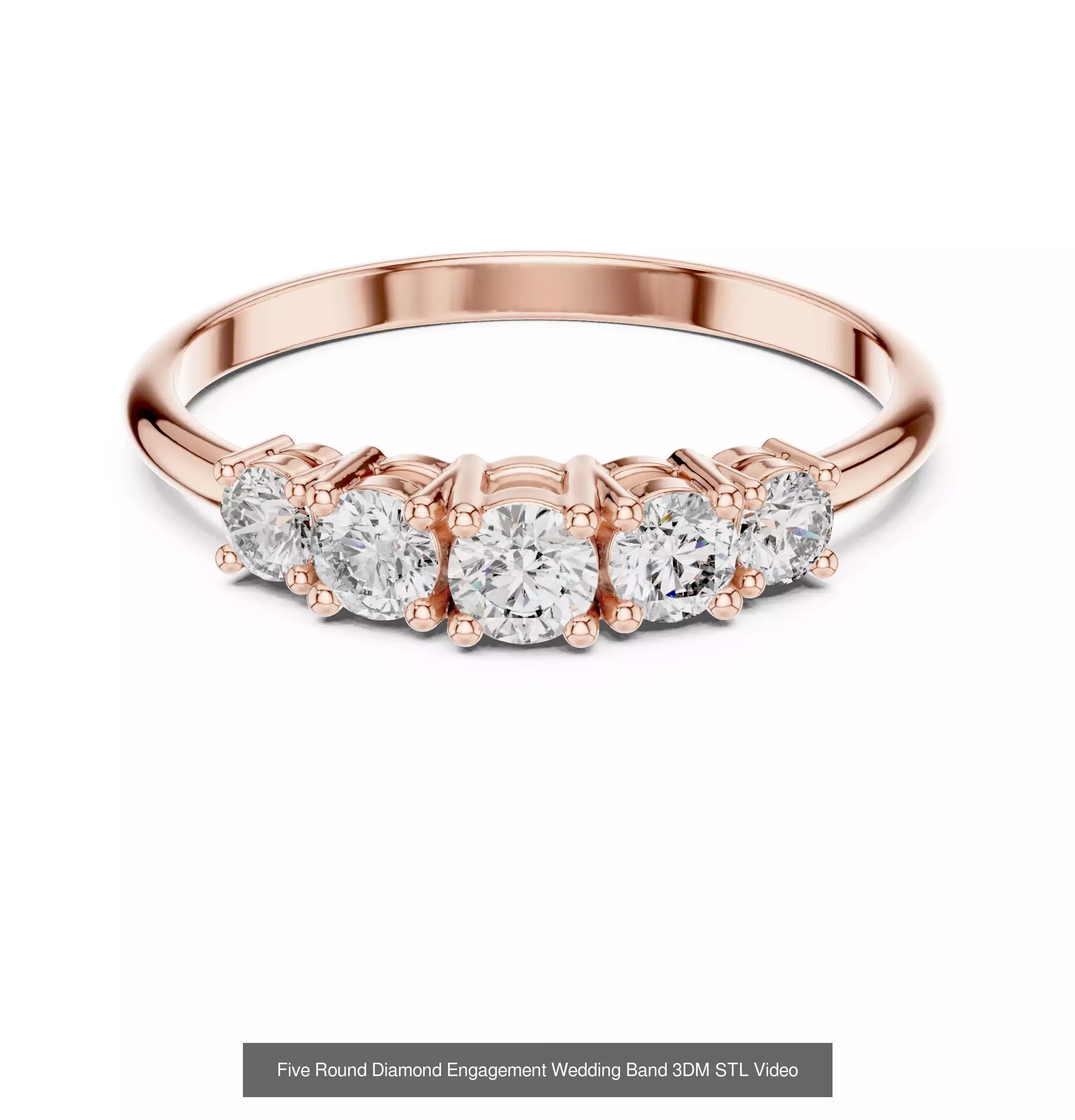 37 Five Diamond Rings 3DM STL OBJ FBX 3 Color Render Video 3D Model Collection_27