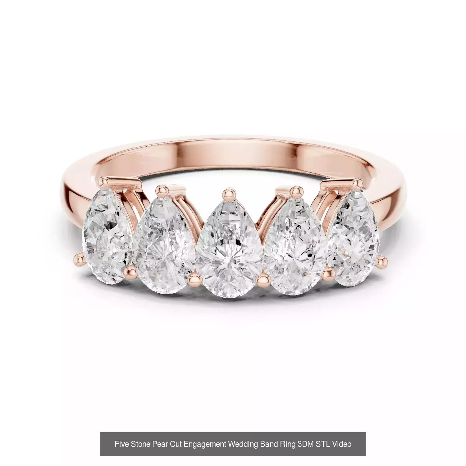 37 Five Diamond Rings 3DM STL OBJ FBX 3 Color Render Video 3D Model Collection_16