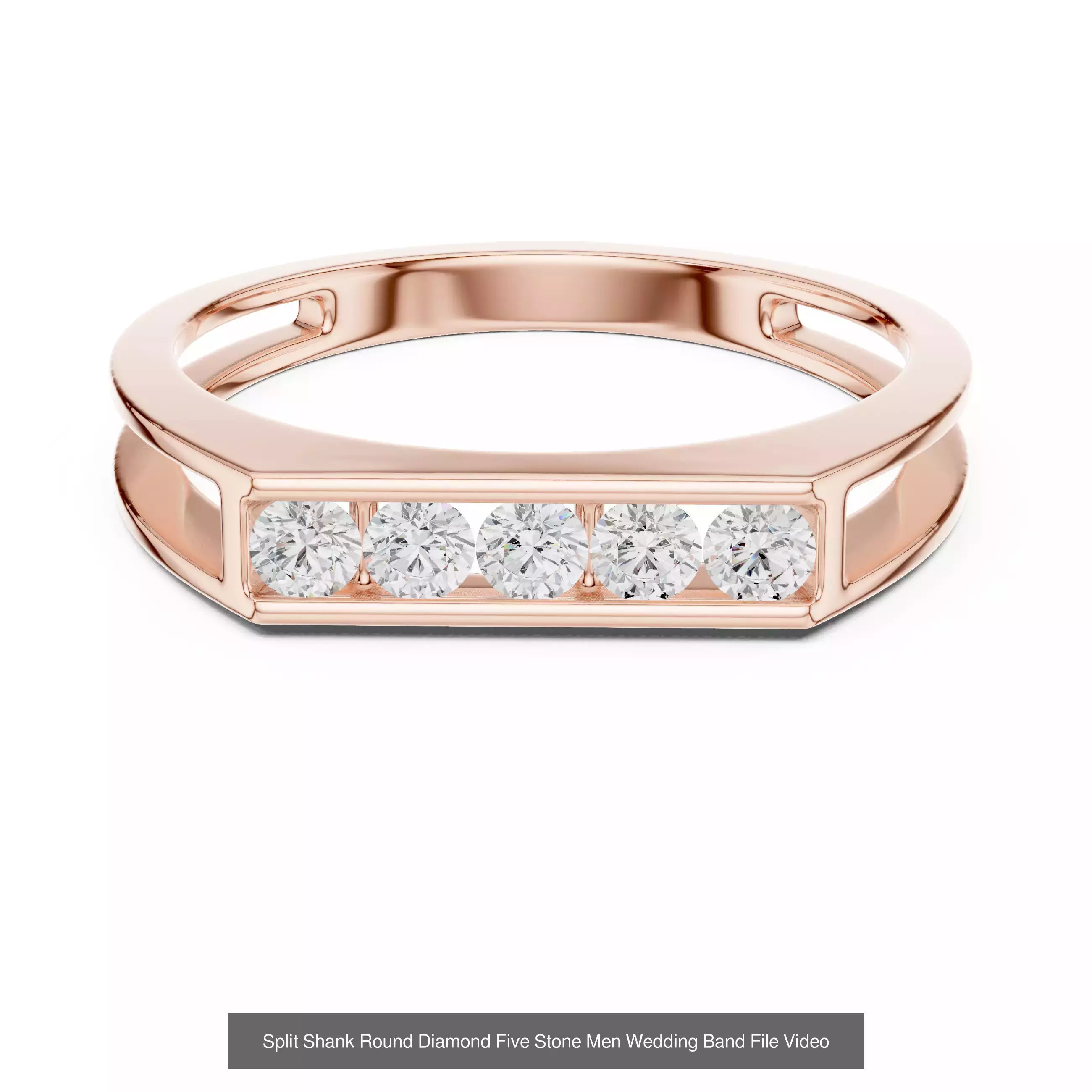 37 Five Diamond Rings 3DM STL OBJ FBX 3 Color Render Video 3D Model Collection_6