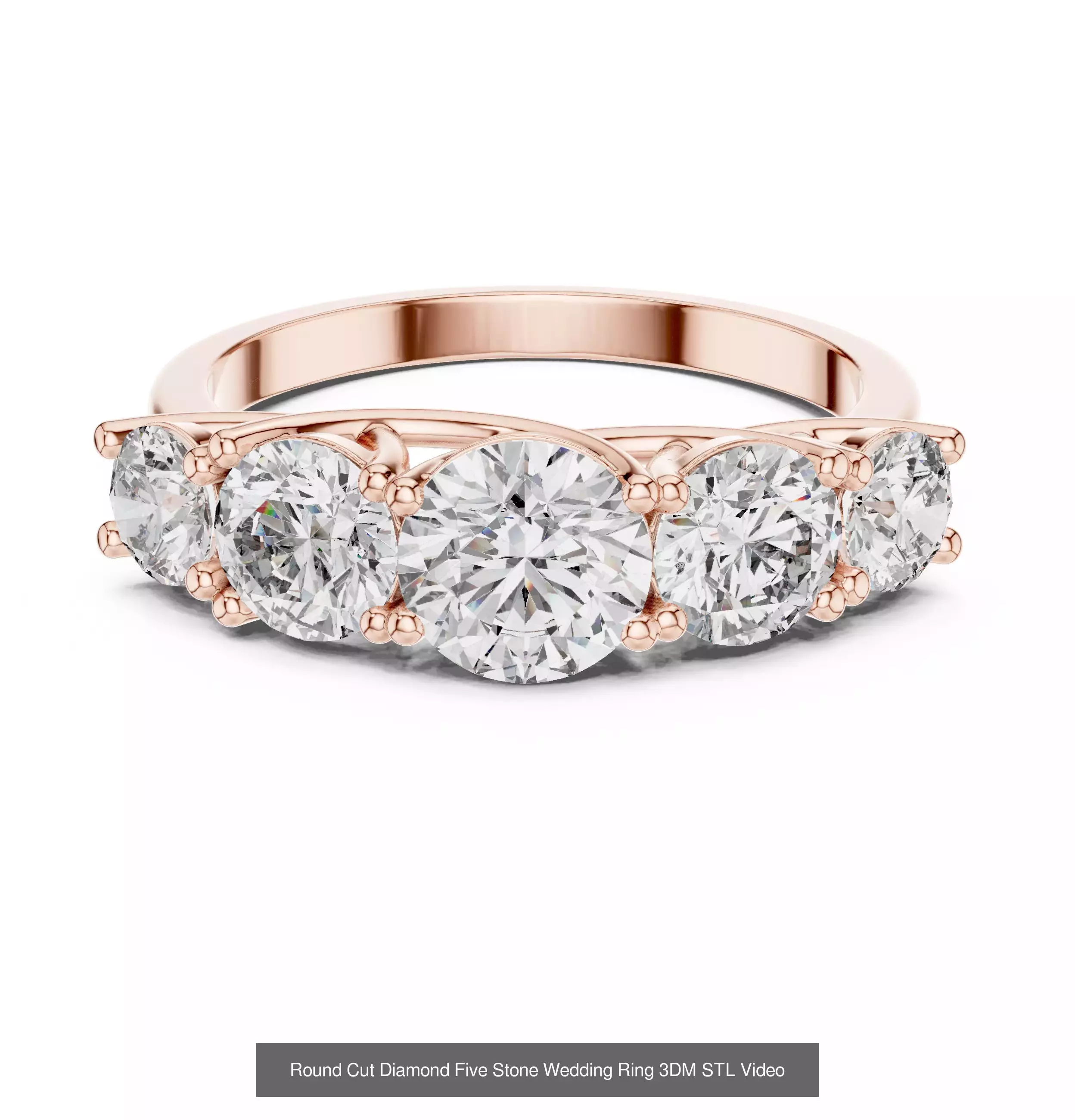 37 Five Diamond Rings 3DM STL OBJ FBX 3 Color Render Video 3D Model Collection_22