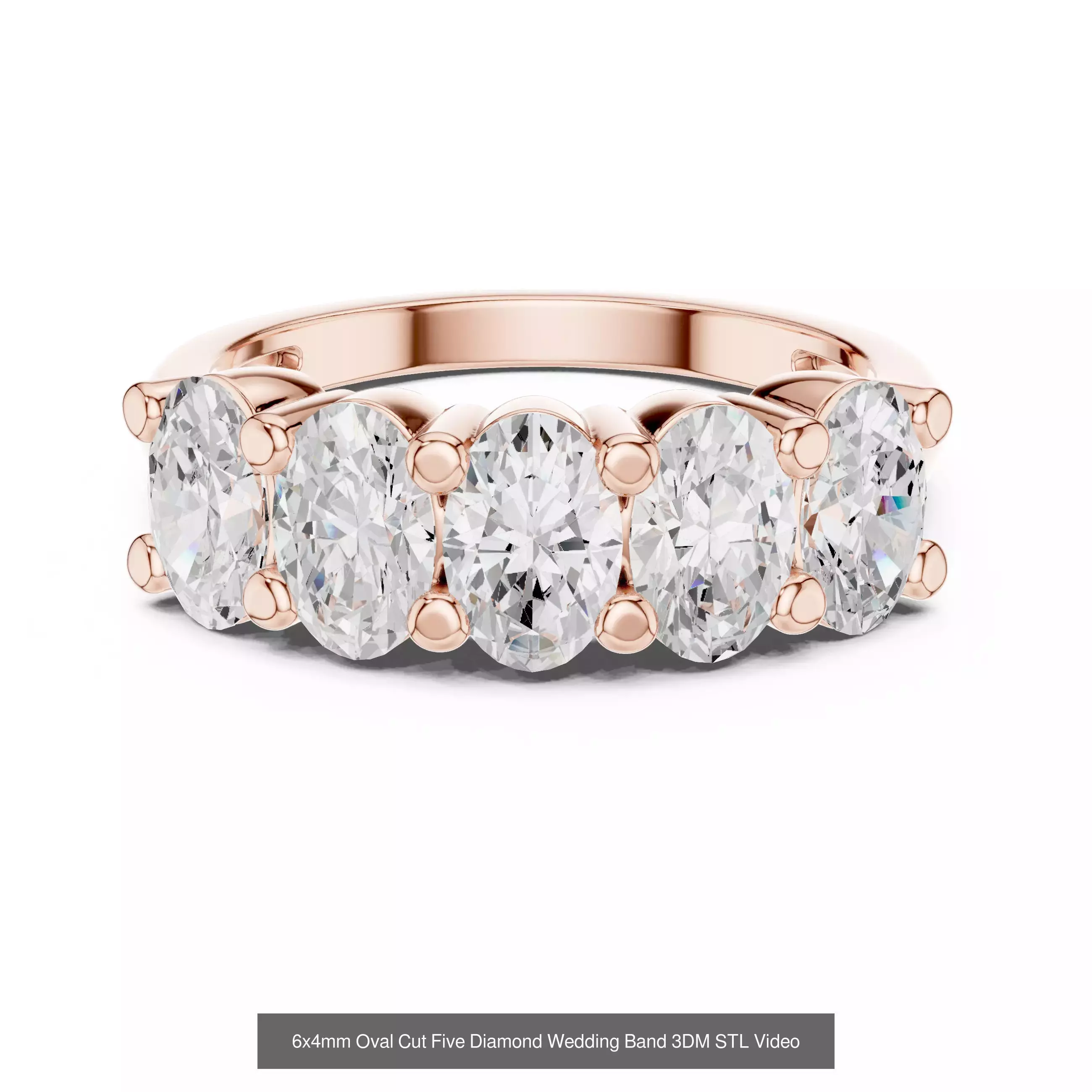 37 Five Diamond Rings 3DM STL OBJ FBX 3 Color Render Video 3D Model Collection_34