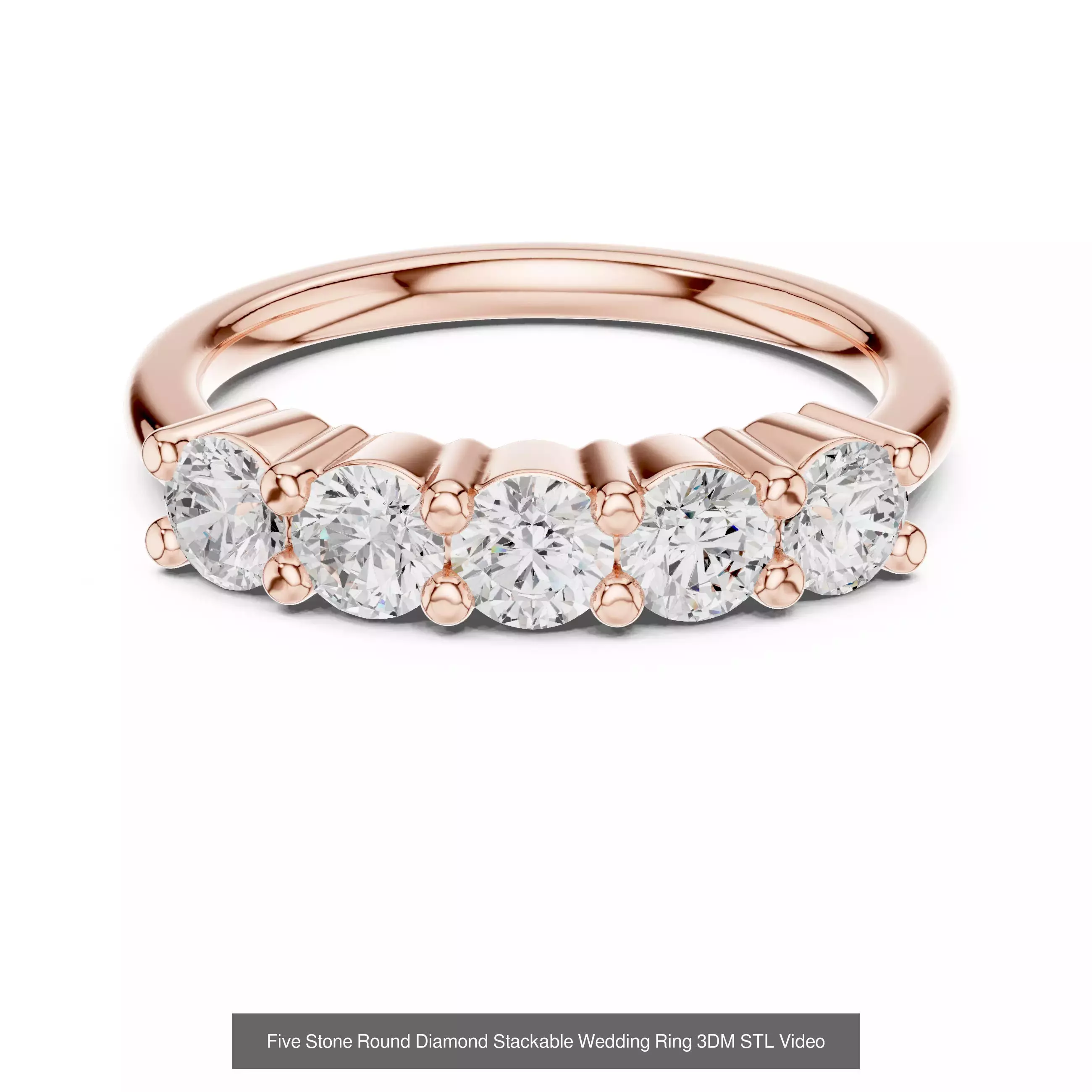 37 Five Diamond Rings 3DM STL OBJ FBX 3 Color Render Video 3D Model Collection_37