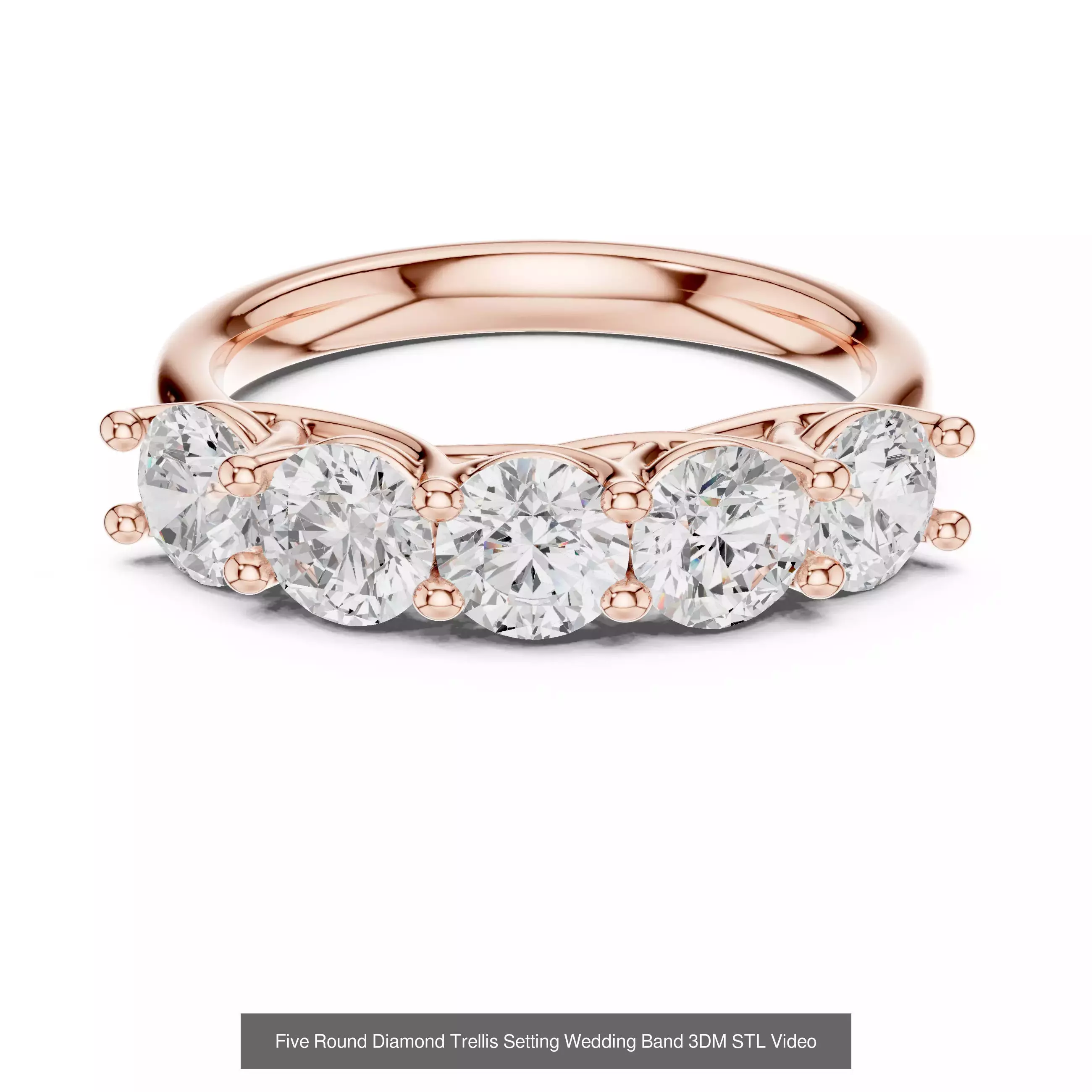 37 Five Diamond Rings 3DM STL OBJ FBX 3 Color Render Video 3D Model Collection_21