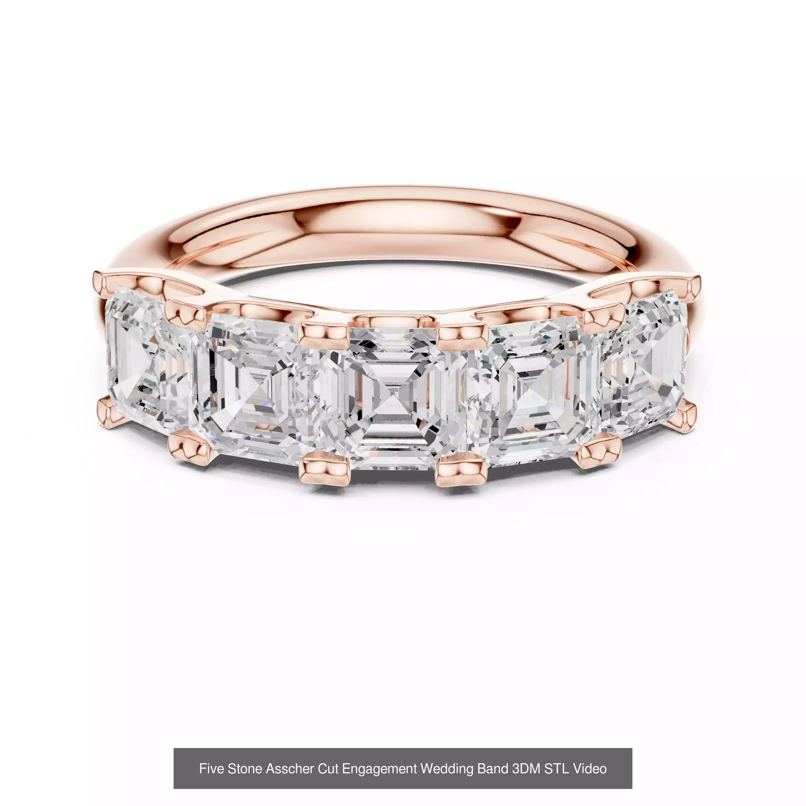 37 Five Diamond Rings 3DM STL OBJ FBX 3 Color Render Video 3D Model Collection_20