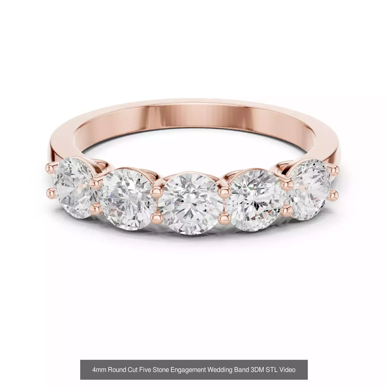 37 Five Diamond Rings 3DM STL OBJ FBX 3 Color Render Video 3D Model Collection_15