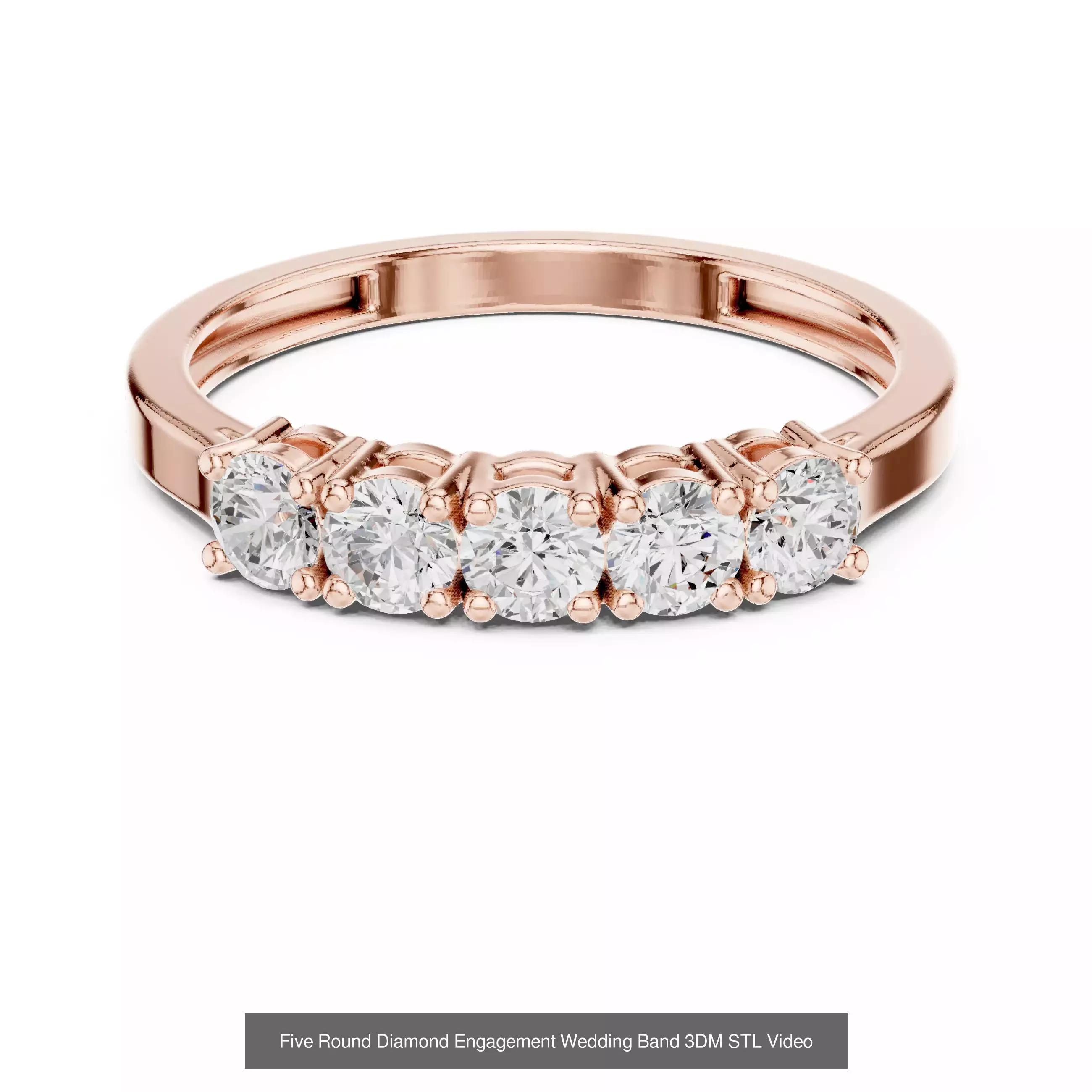 37 Five Diamond Rings 3DM STL OBJ FBX 3 Color Render Video 3D Model Collection_12