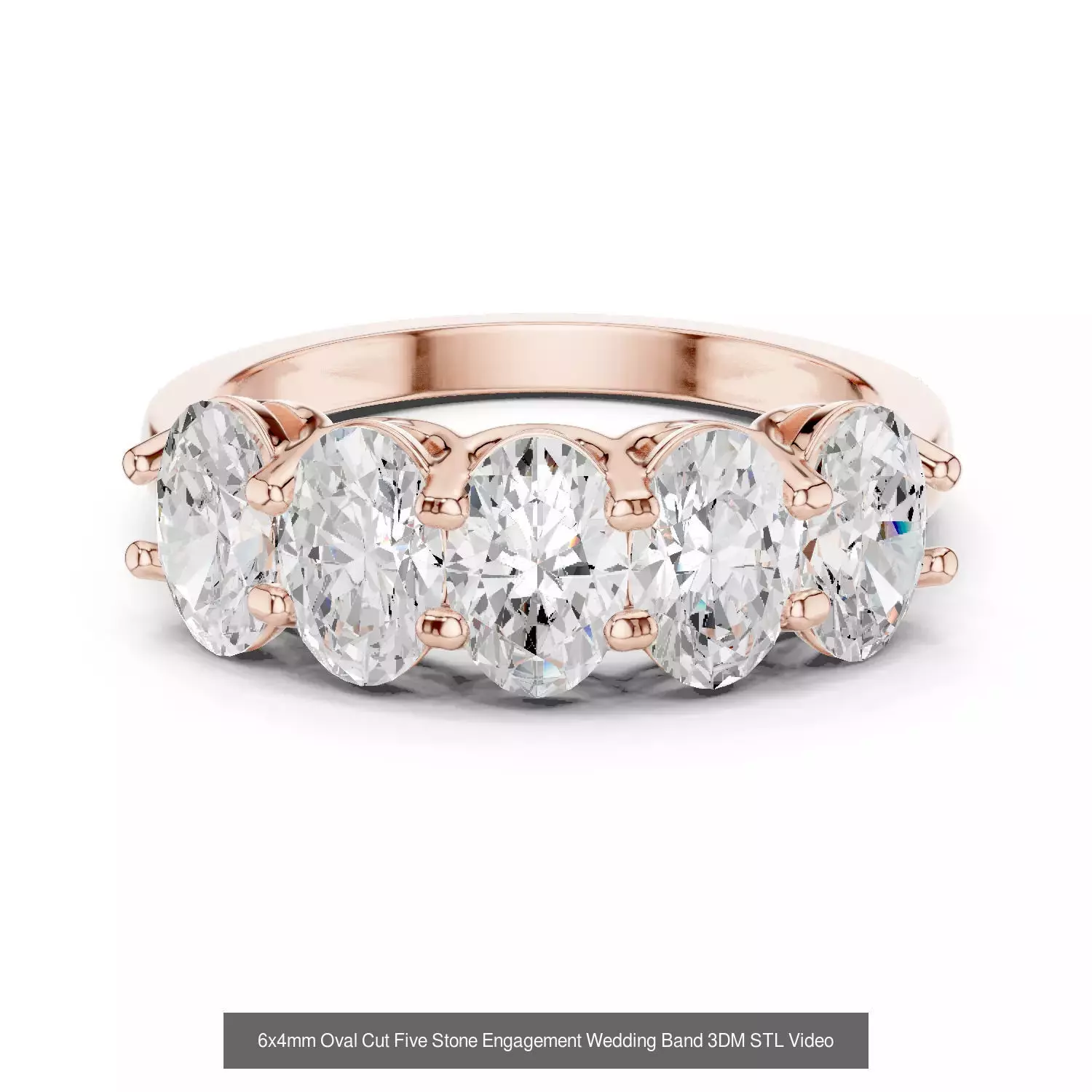 37 Five Diamond Rings 3DM STL OBJ FBX 3 Color Render Video 3D Model Collection_17