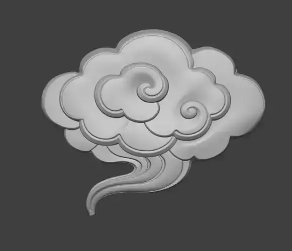 A 3D sculpture of auspicious cloud with cloud pattern decoration