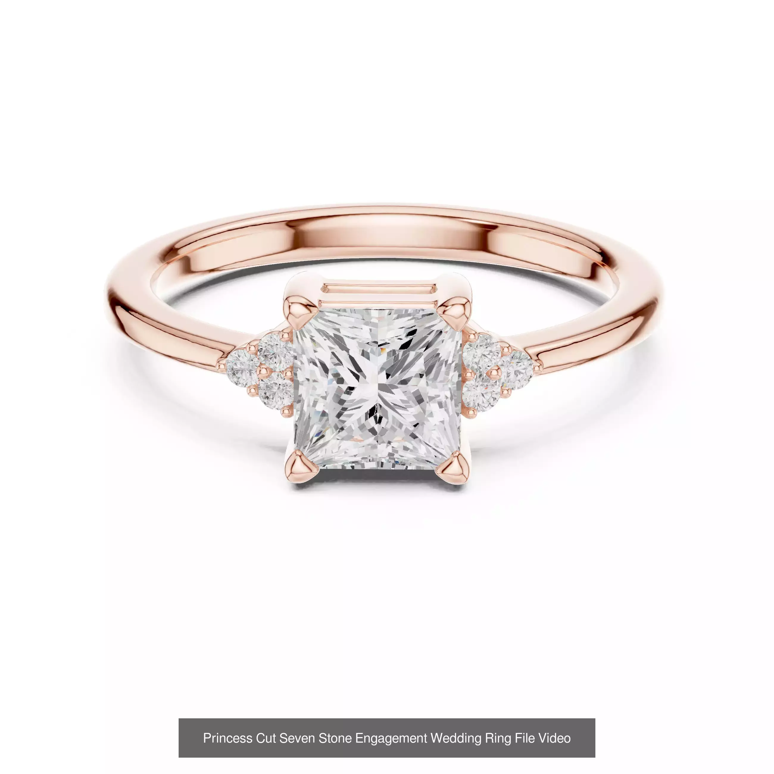 18 Seven Diamond Rings 3DM STL OBJ FBX 3 Color Render Video 3D Model Collection_19