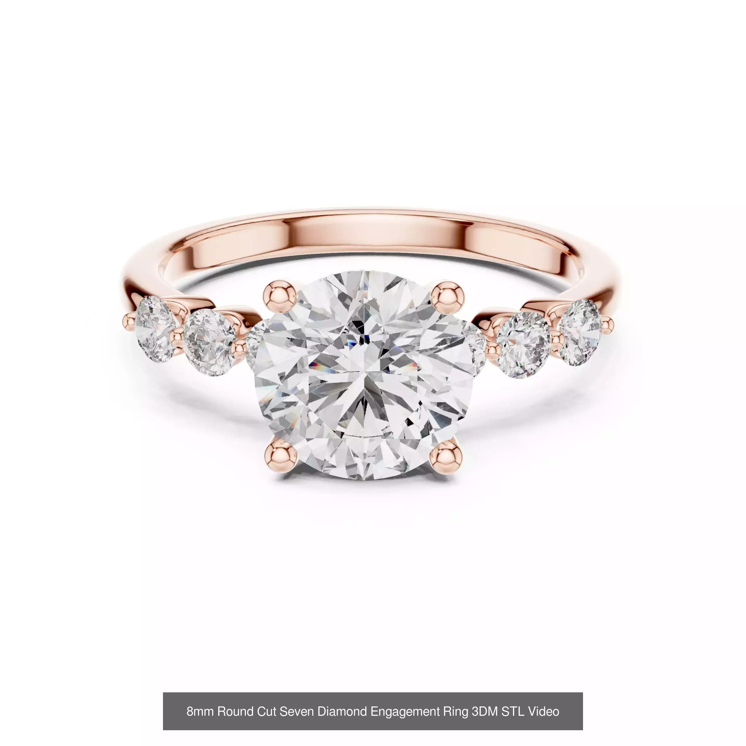 18 Seven Diamond Rings 3DM STL OBJ FBX 3 Color Render Video 3D Model Collection_18