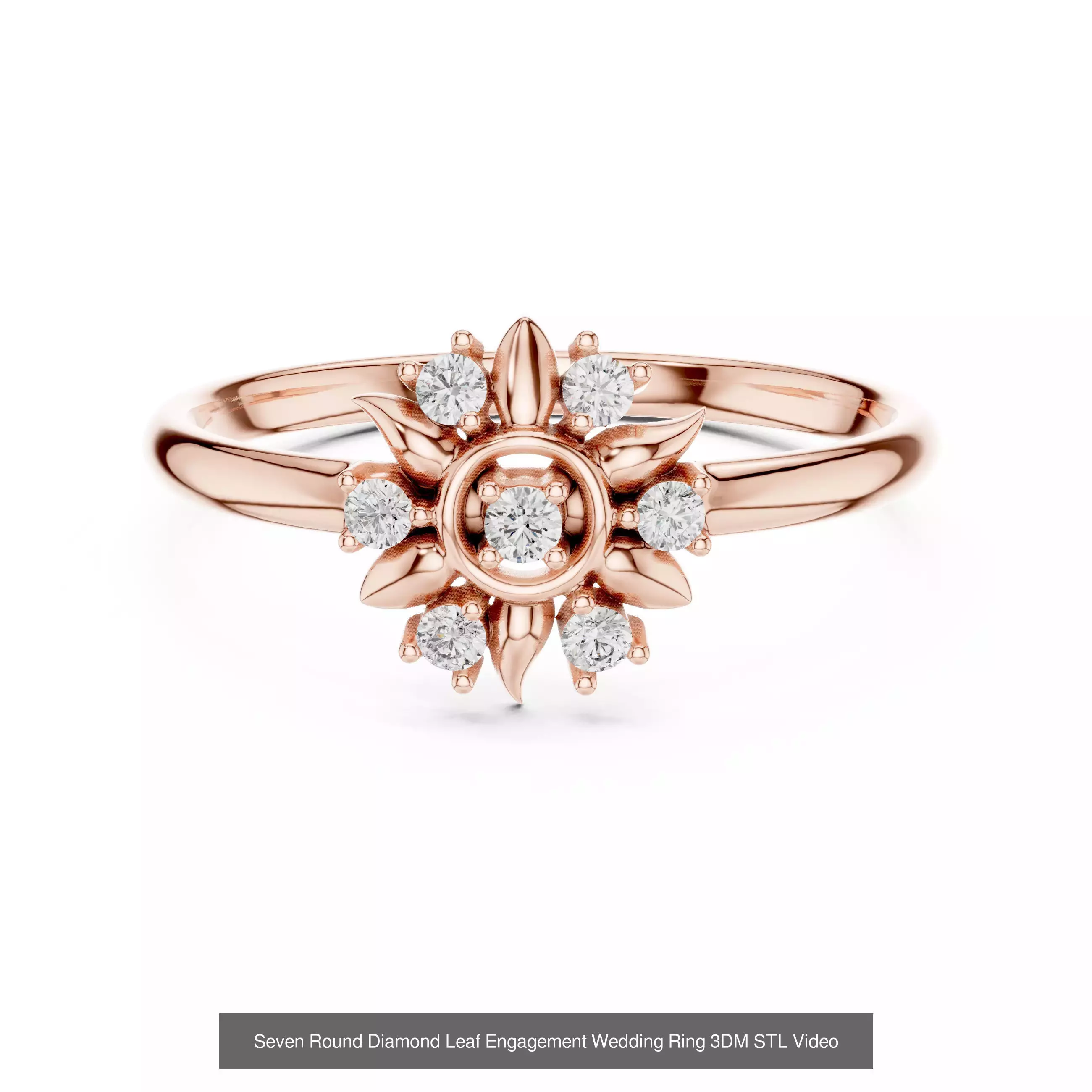 18 Seven Diamond Rings 3DM STL OBJ FBX 3 Color Render Video 3D Model Collection_7