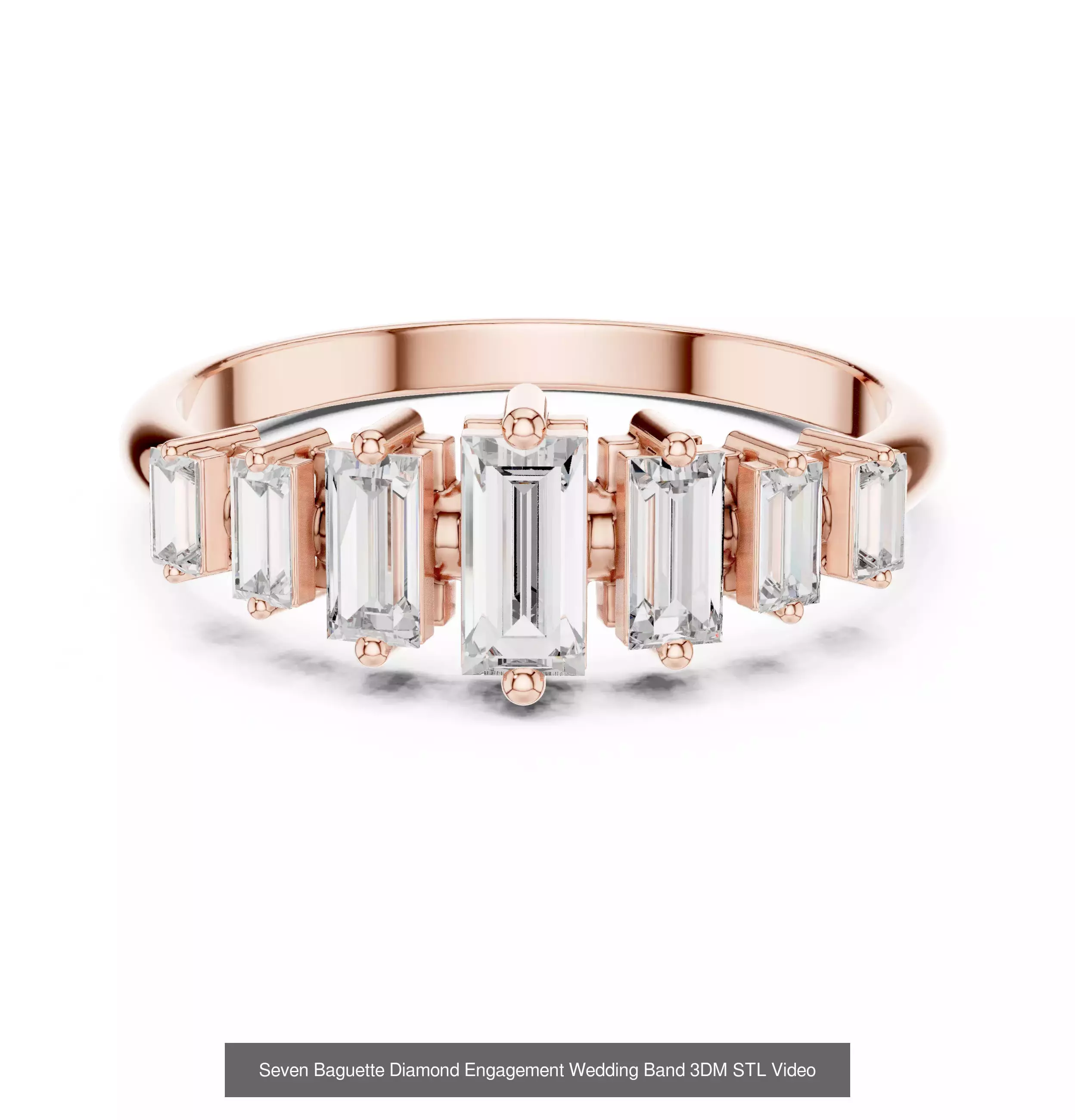 18 Seven Diamond Rings 3DM STL OBJ FBX 3 Color Render Video 3D Model Collection_16