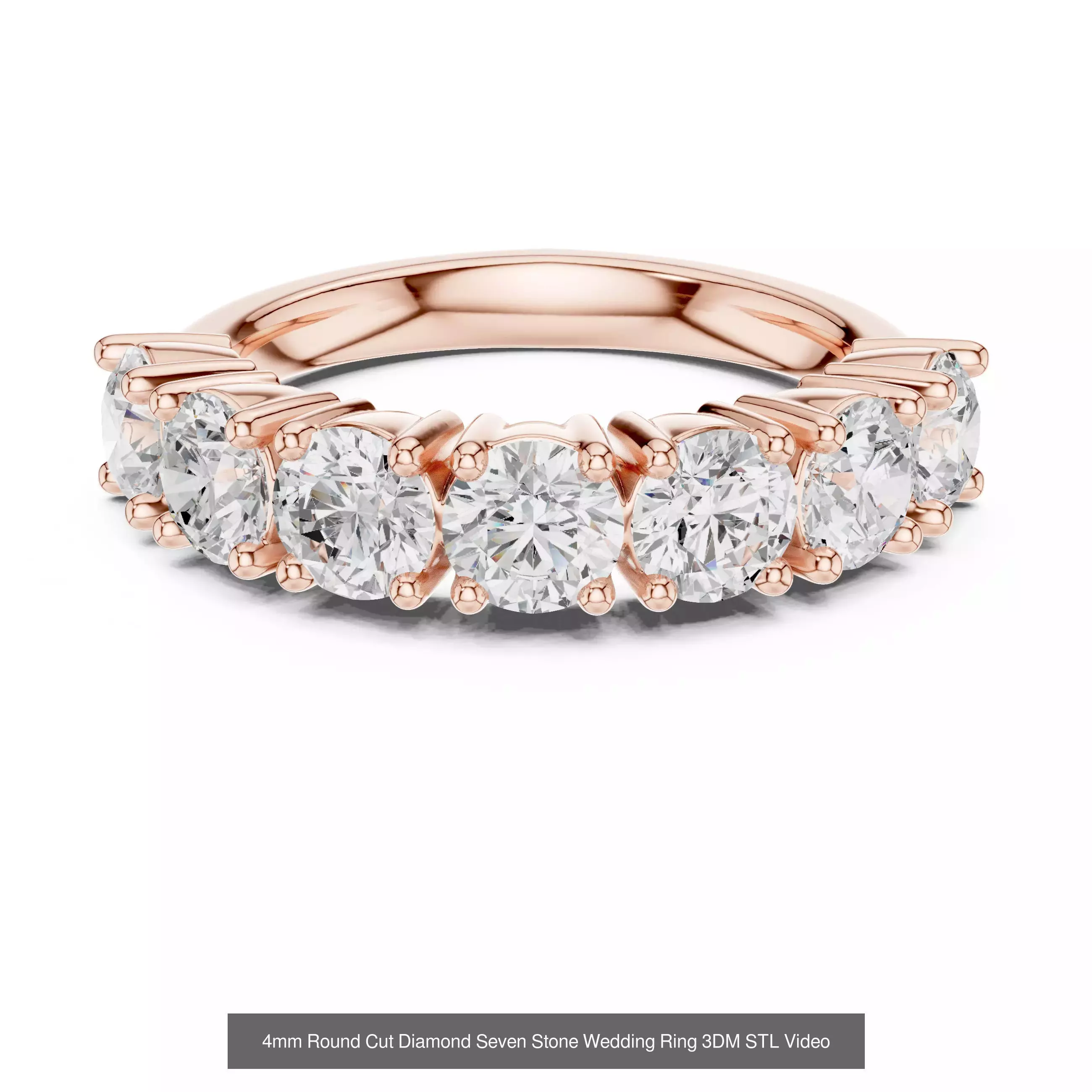 18 Seven Diamond Rings 3DM STL OBJ FBX 3 Color Render Video 3D Model Collection_20