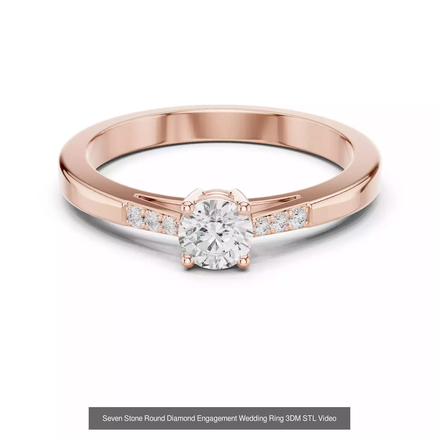 18 Seven Diamond Rings 3DM STL OBJ FBX 3 Color Render Video 3D Model Collection_9