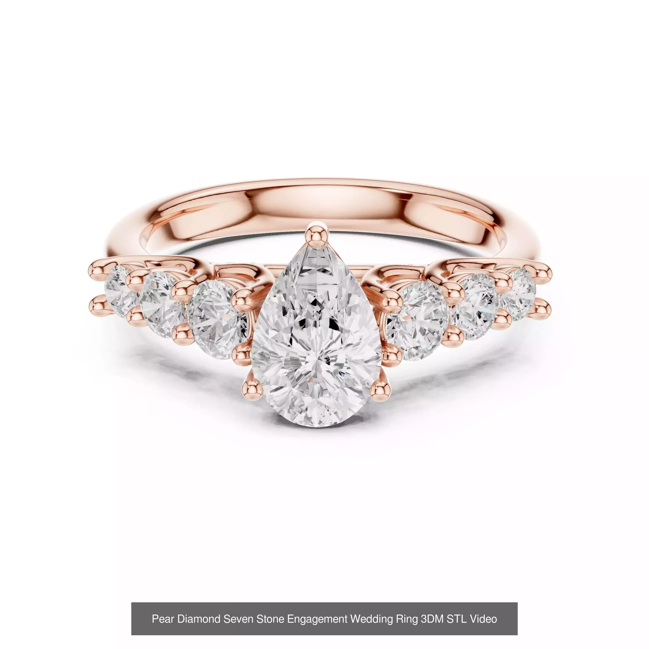 18 Seven Diamond Rings 3DM STL OBJ FBX 3 Color Render Video 3D Model Collection_15