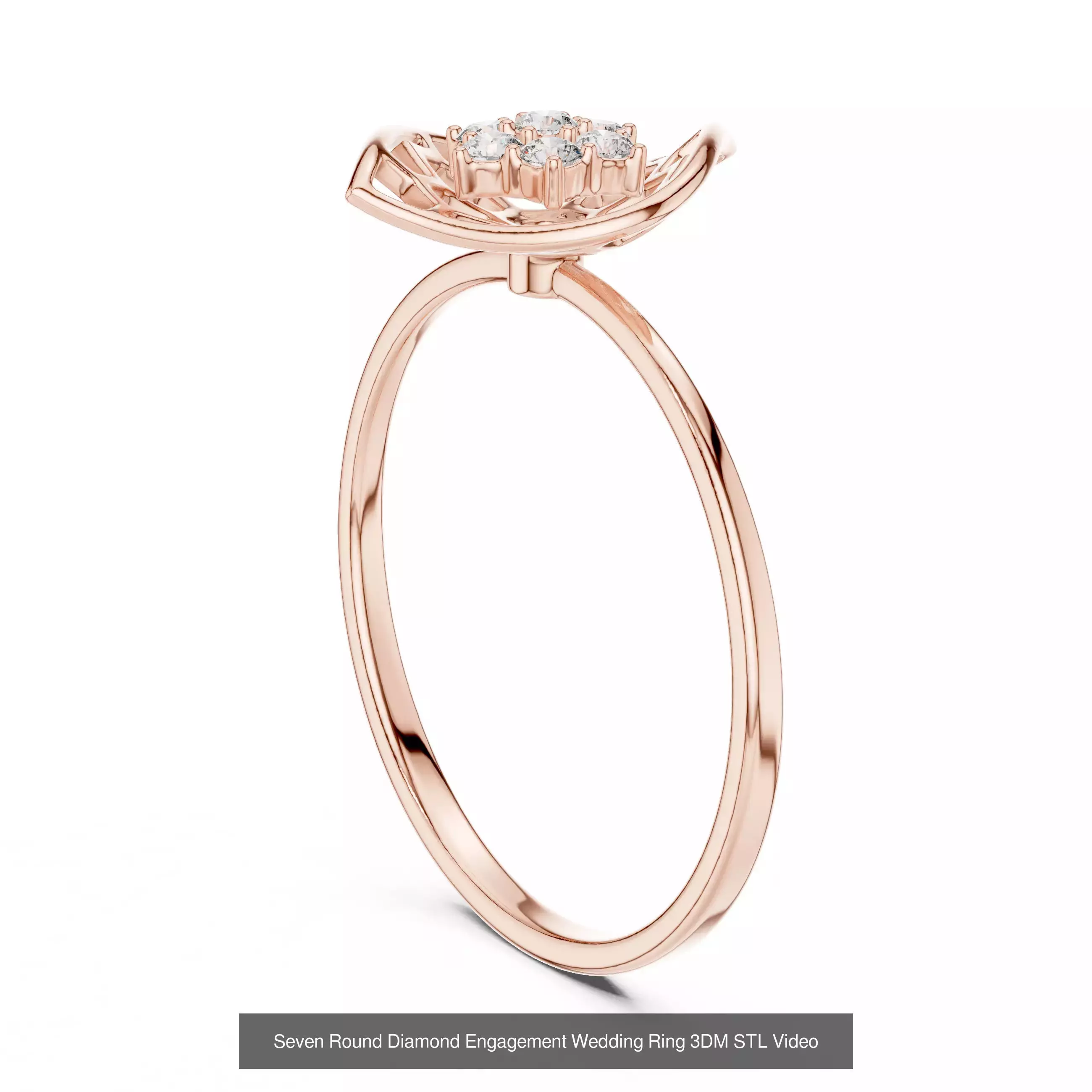 18 Seven Diamond Rings 3DM STL OBJ FBX 3 Color Render Video 3D Model Collection_3