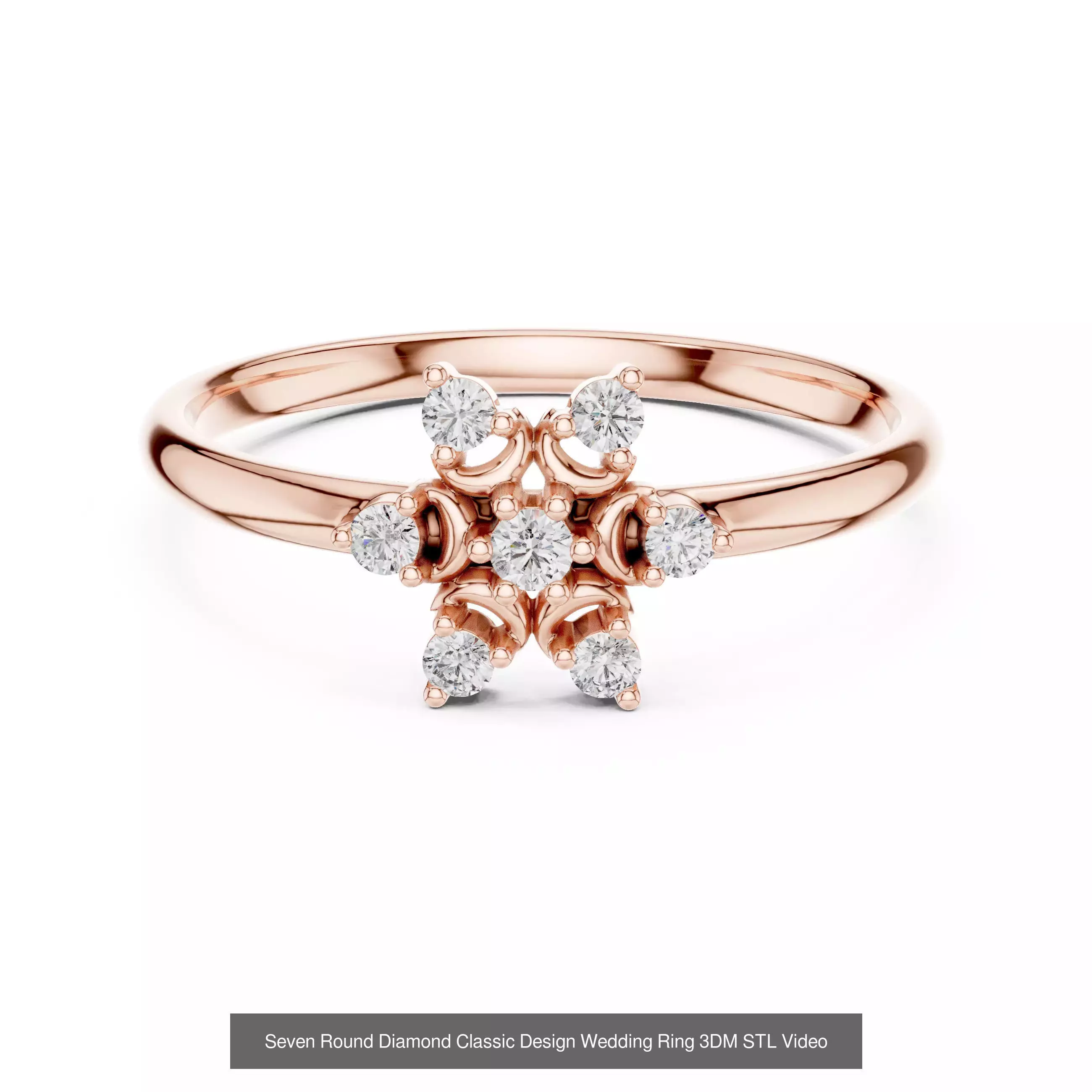 18 Seven Diamond Rings 3DM STL OBJ FBX 3 Color Render Video 3D Model Collection_6