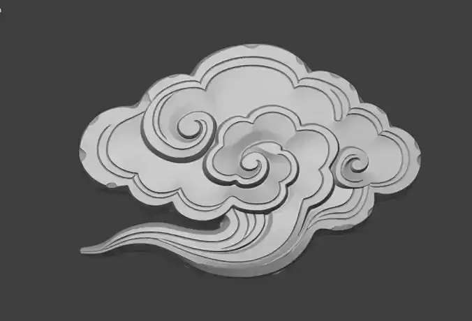 A 3D sculpture of auspicious cloud with cloud pattern decoration