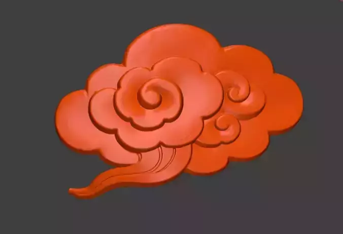 A 3D sculpture of auspicious cloud with cloud pattern decoration