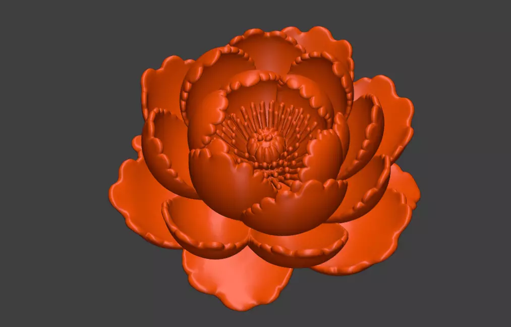 Peony flower sculpture model 3D print model