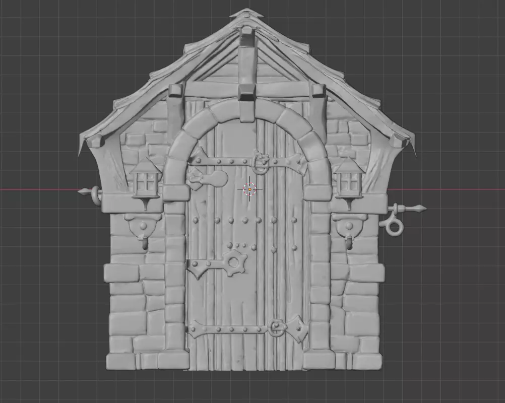 Medieval Gatehouse Door Low-poly 3D model_14