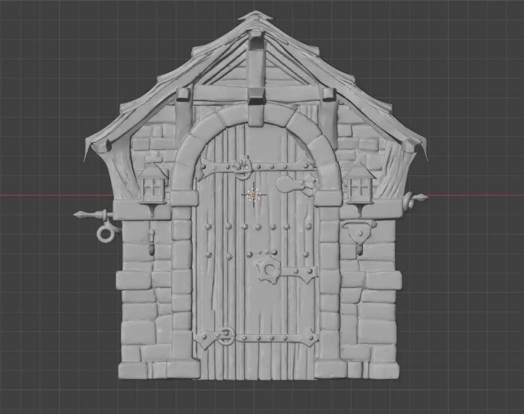 Medieval Gatehouse Door Low-poly 3D model_16