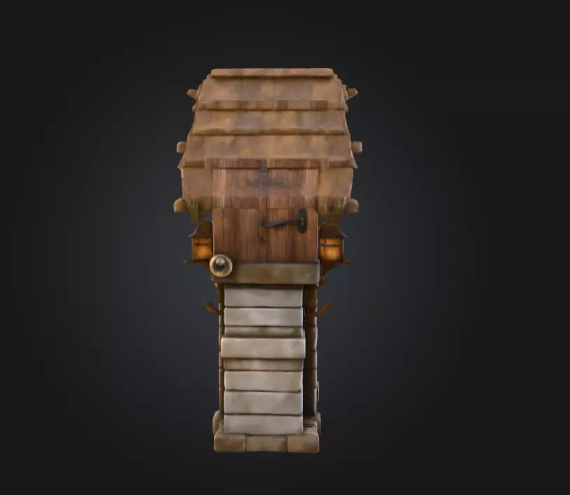 Medieval Gatehouse Door Low-poly 3D model_2