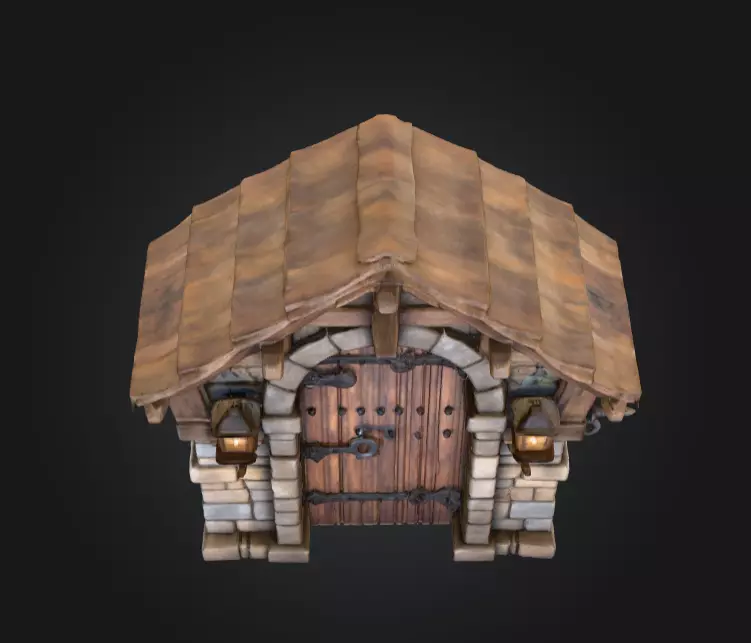 Medieval Gatehouse Door Low-poly 3D model_6