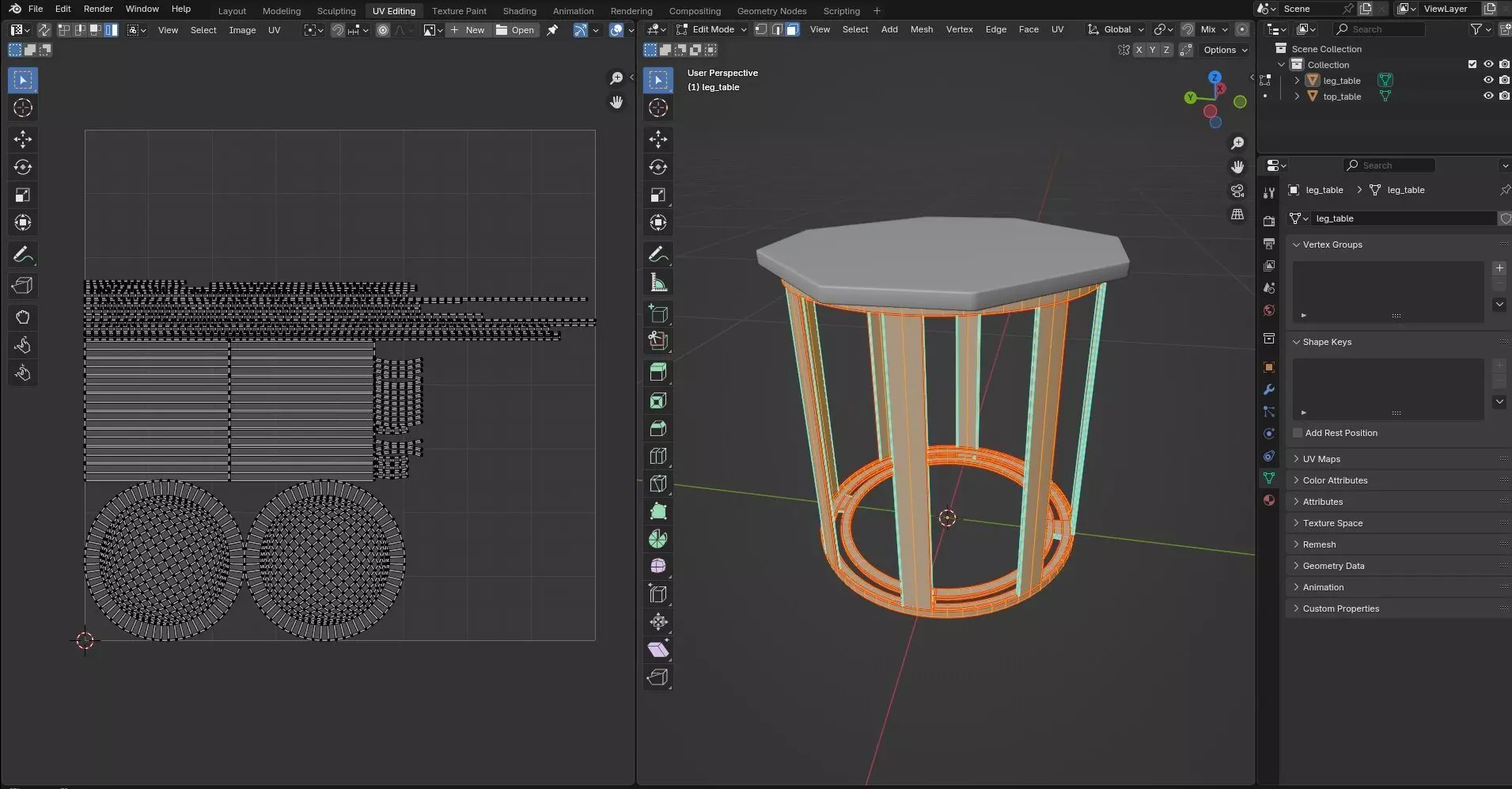 Octagon Table CG6 3D model_9