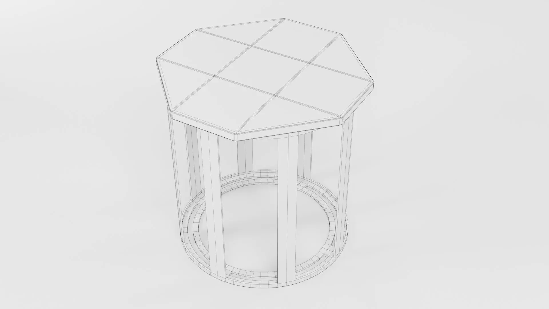Octagon Table CG6 3D model_6