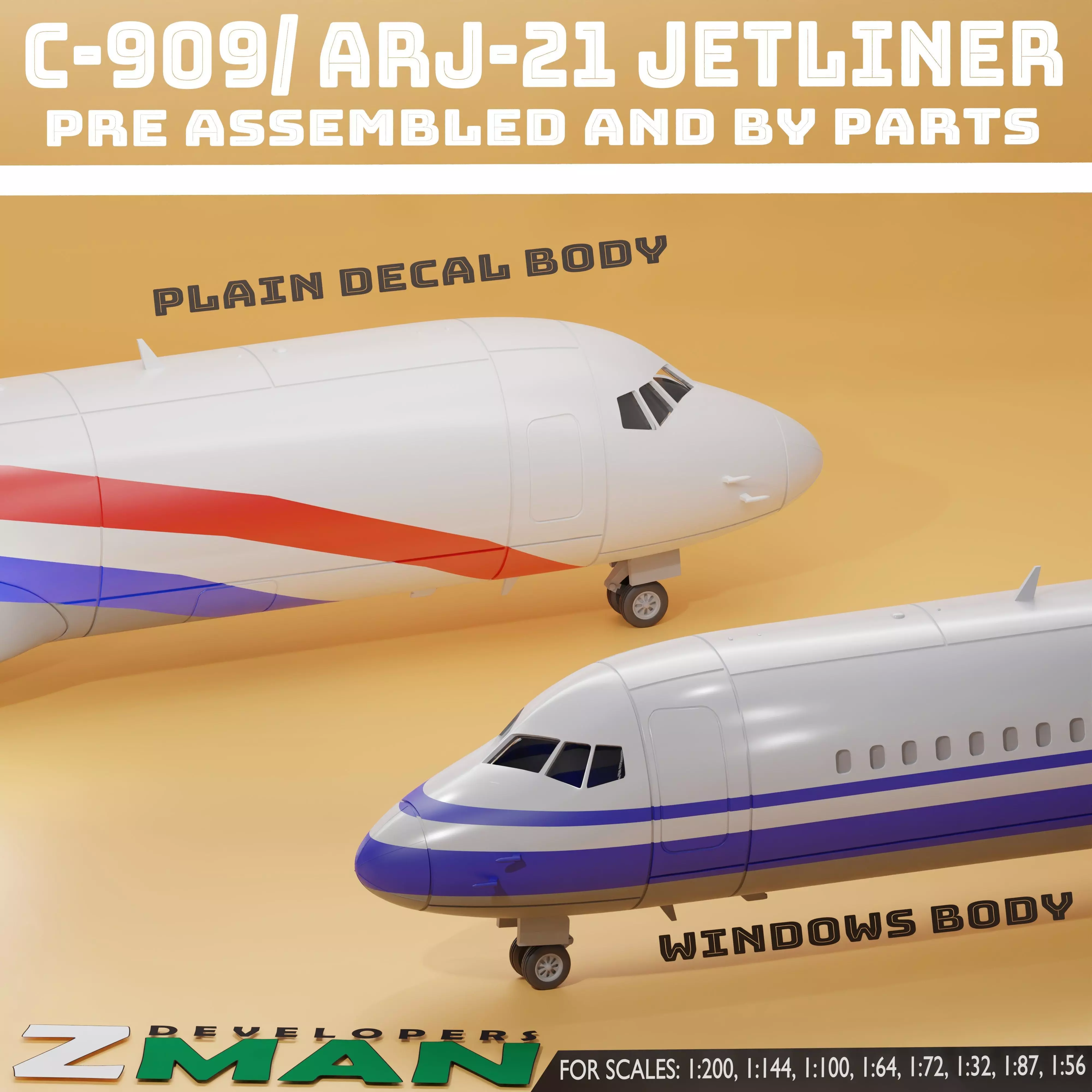 Comac C909 ARJ21 PASSENGERS AIRCRAFT V1 3D print model_4