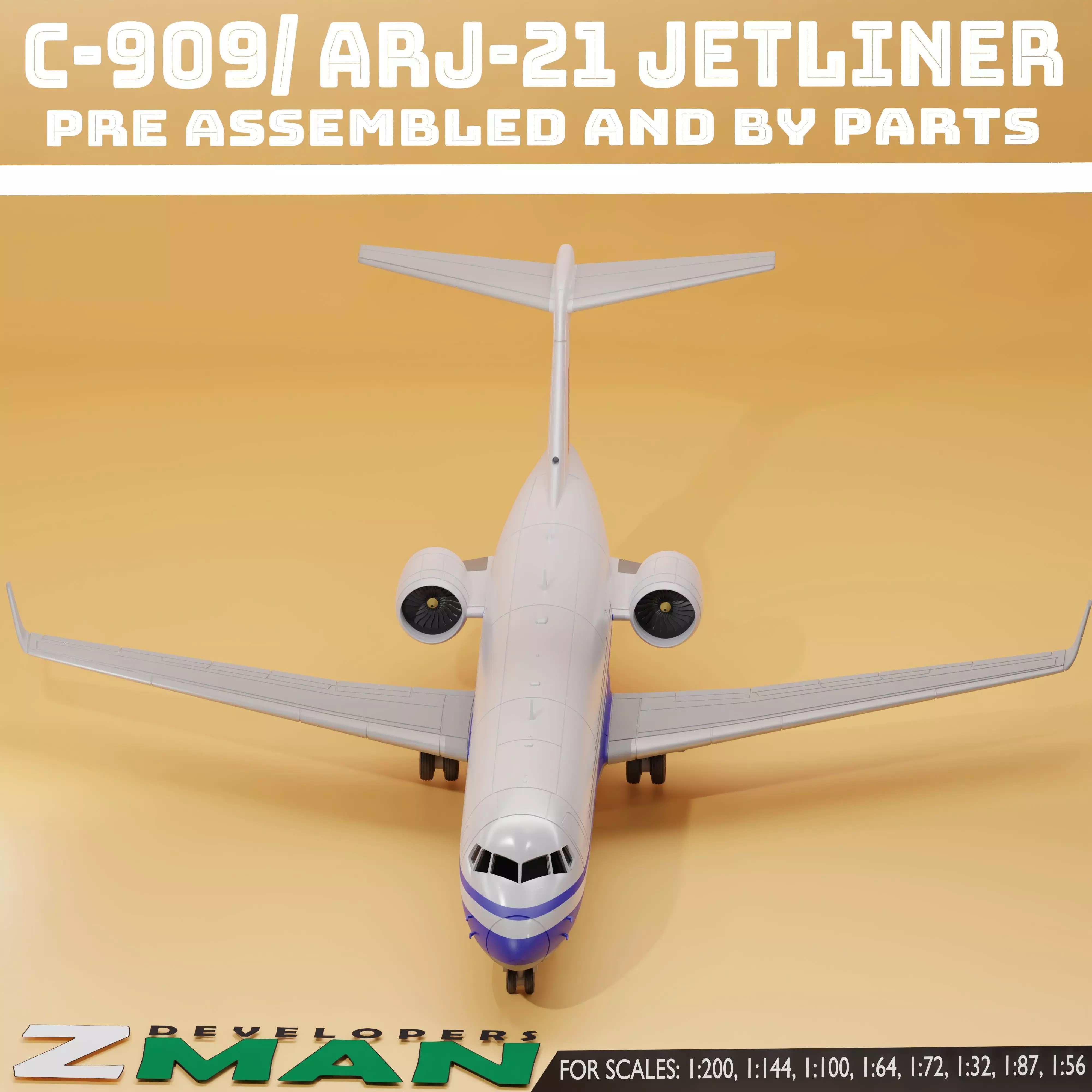 Comac C909 ARJ21 PASSENGERS AIRCRAFT V1 3D print model_7